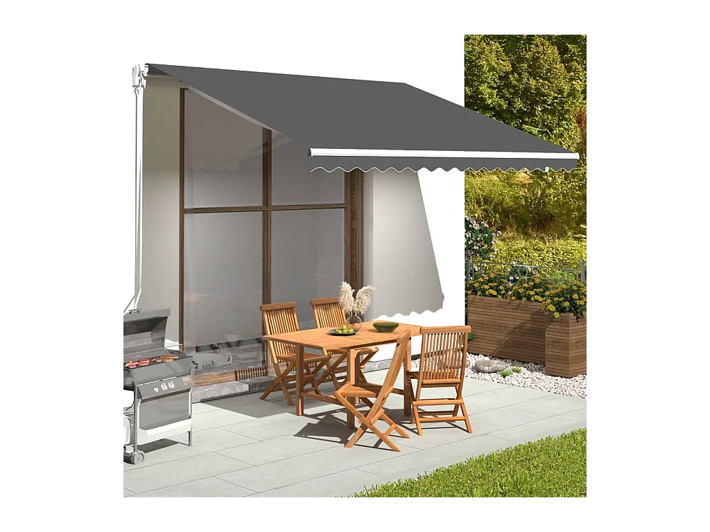 Tissu de remplacement pour auvent Anthracite 4x3,5