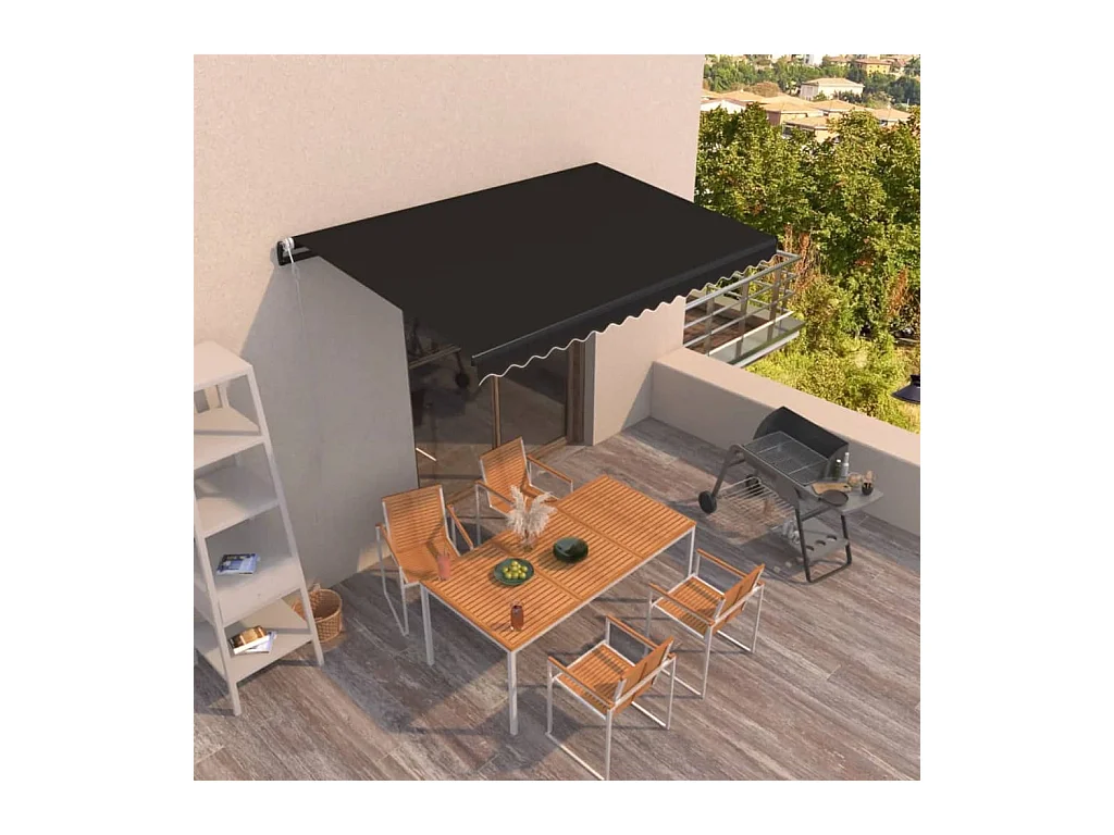 Auvent rétractable automatique 400x350 Anthracite