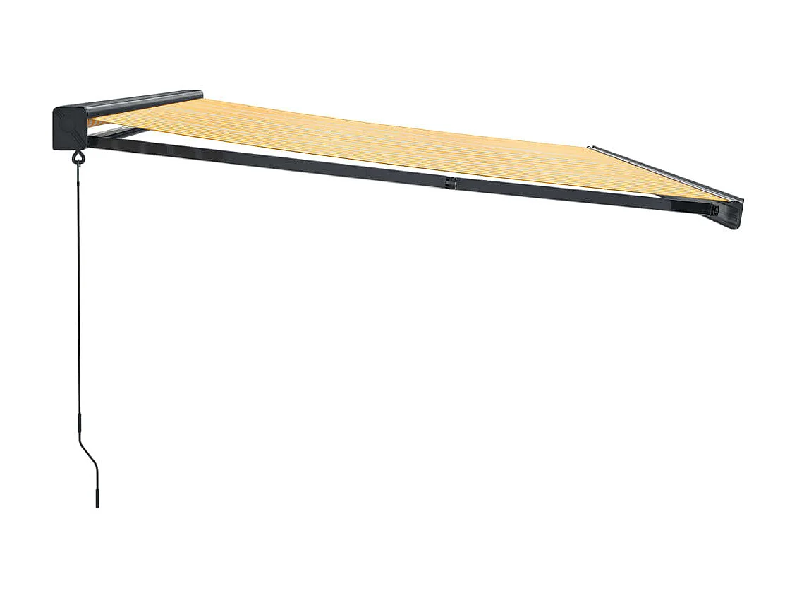 Auvent rétractable jaune et blanc 4,5x3 tissu et aluminium