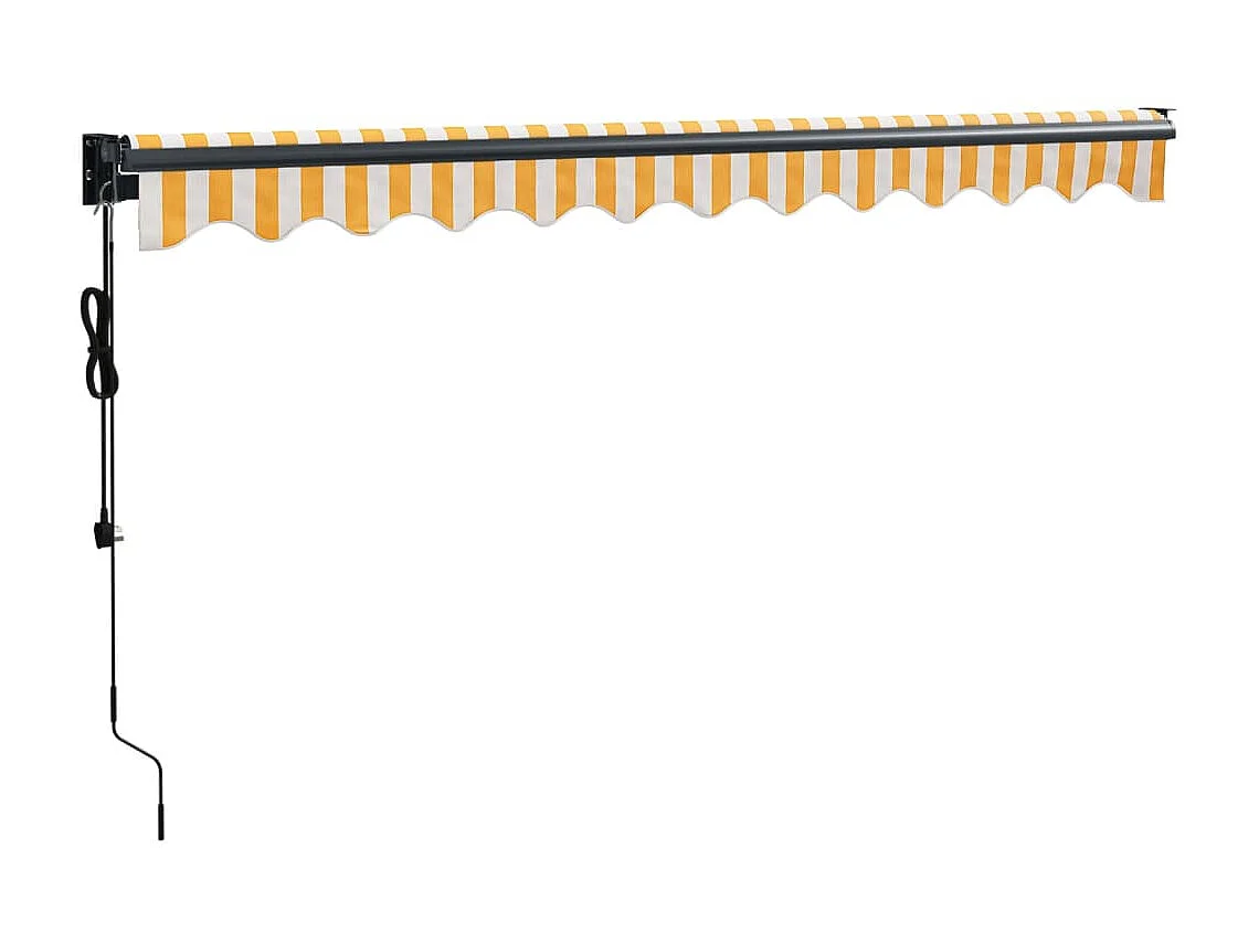 Auvent rétractable automatique jaune et blanc 3,5x2,5
