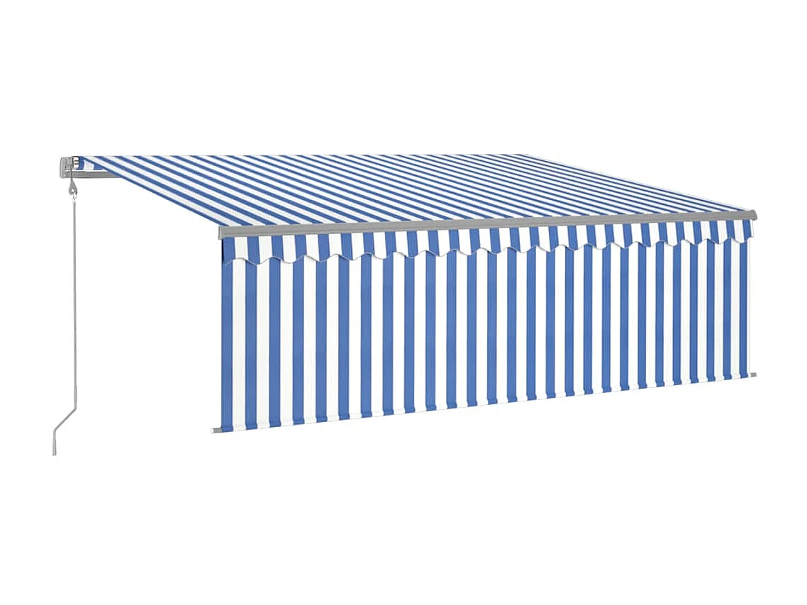 Toldo retrátil automático com persiana 4x3 Azul e branco