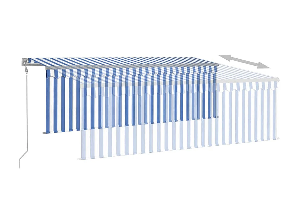 Toldo retrátil automático com persiana 4x3 Azul e branco