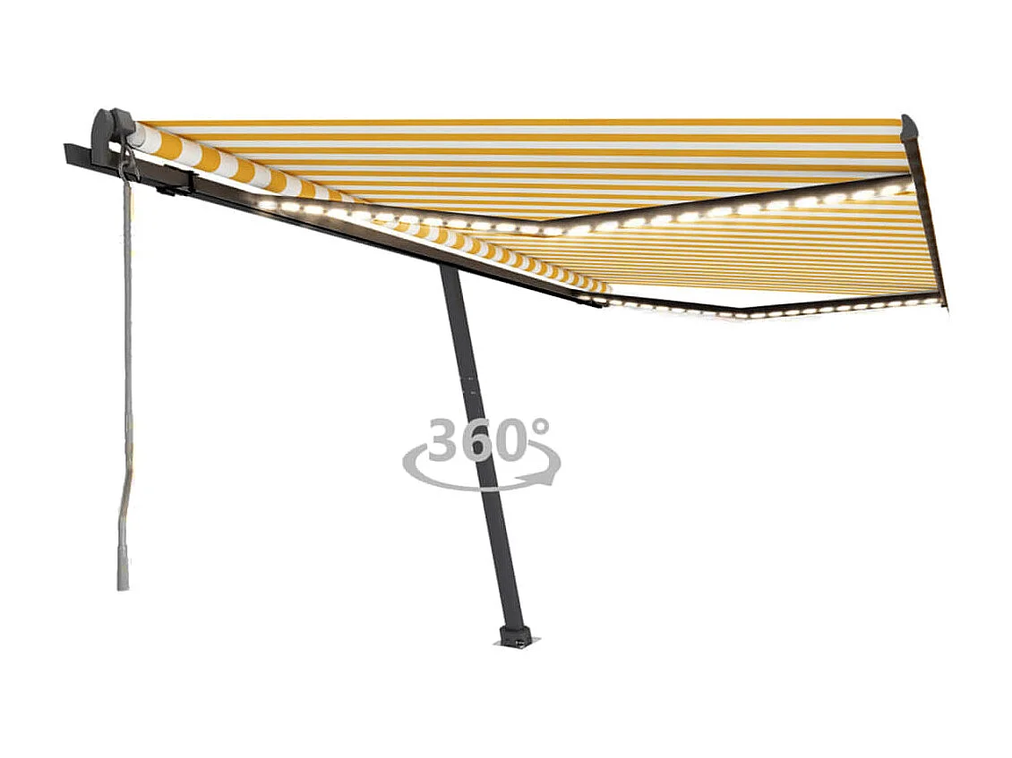 Sensor de vento para toldo automático LED 450x350cm Amarelo e branco