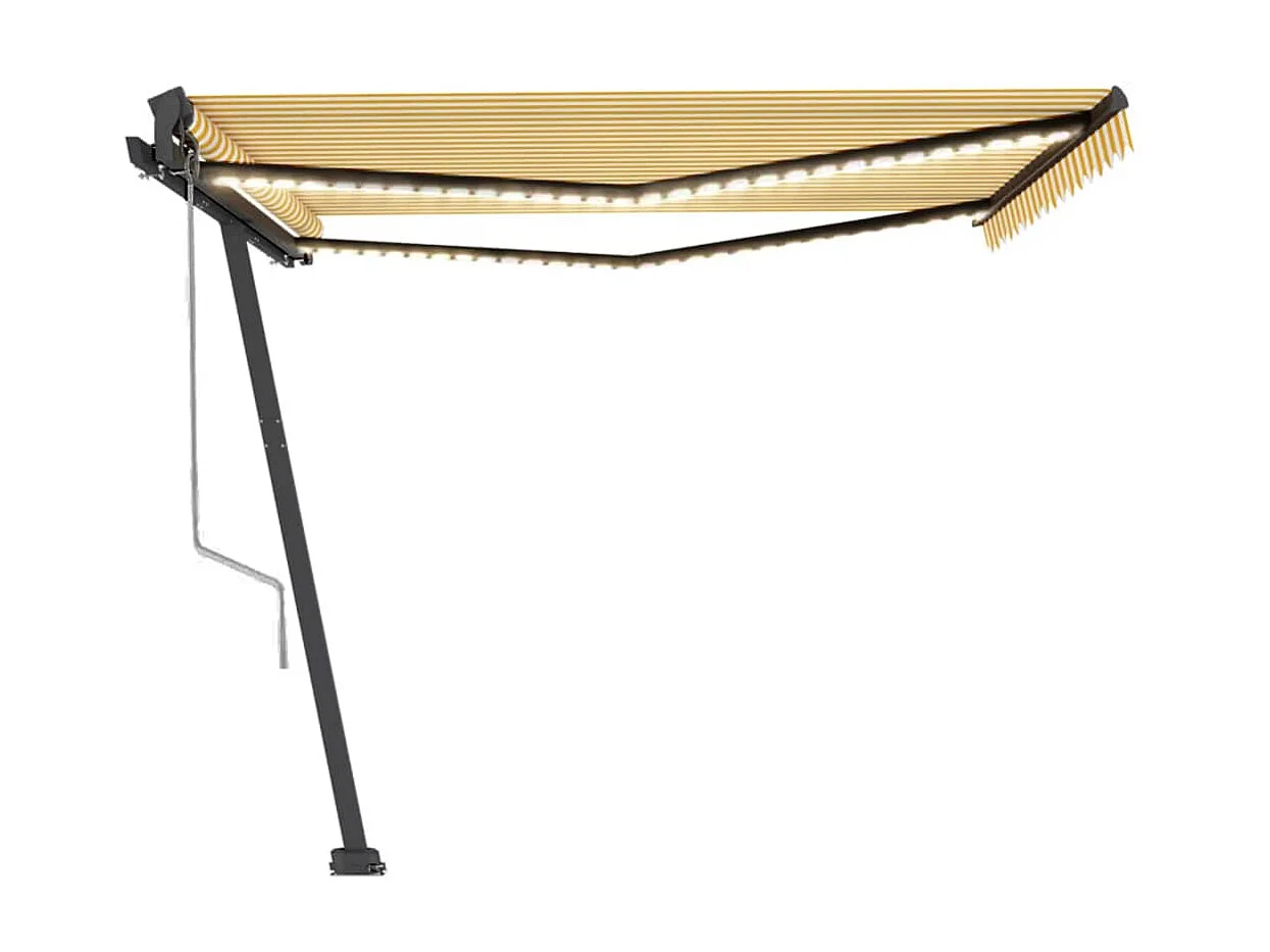 Sensor de vento para toldo automático LED 450x350cm Amarelo e branco