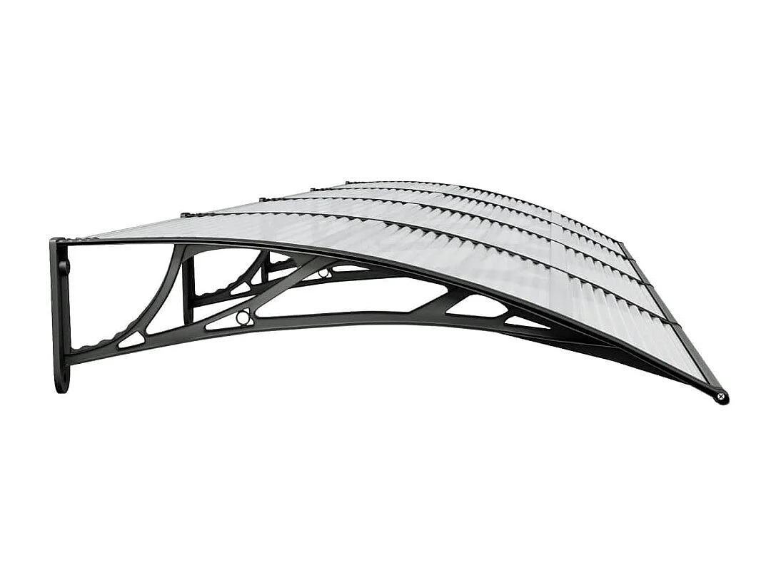 Auvent de porte Noir 350x100 Polycarbonate