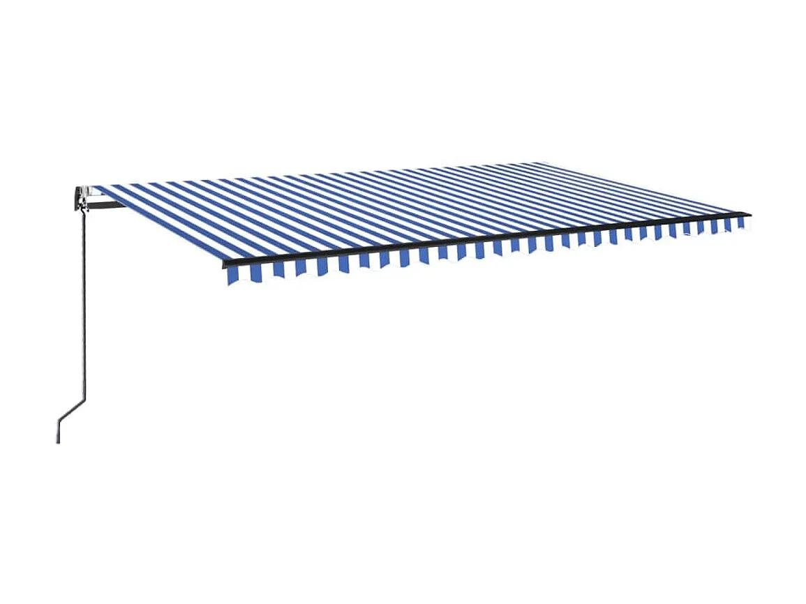 Auvent rétractable automatique 500x350 Bleu et blanc