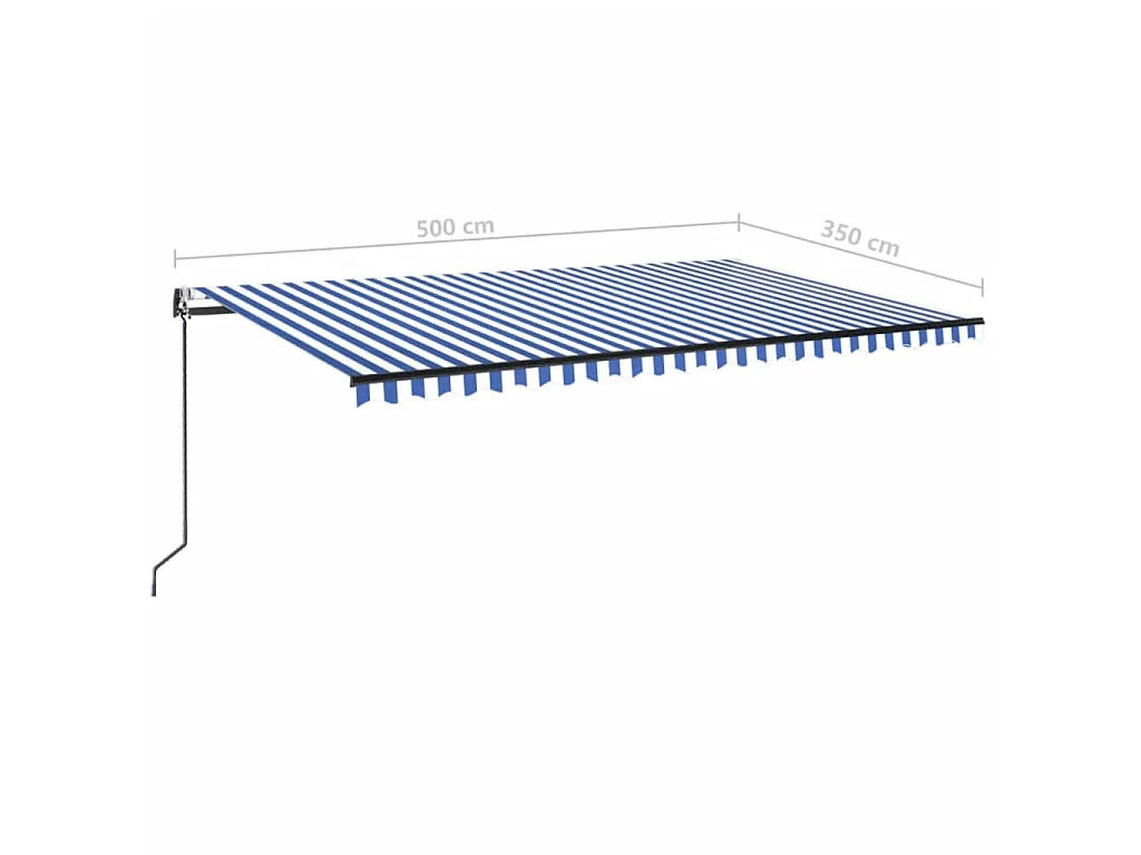 Auvent rétractable automatique 500x350 Bleu et blanc