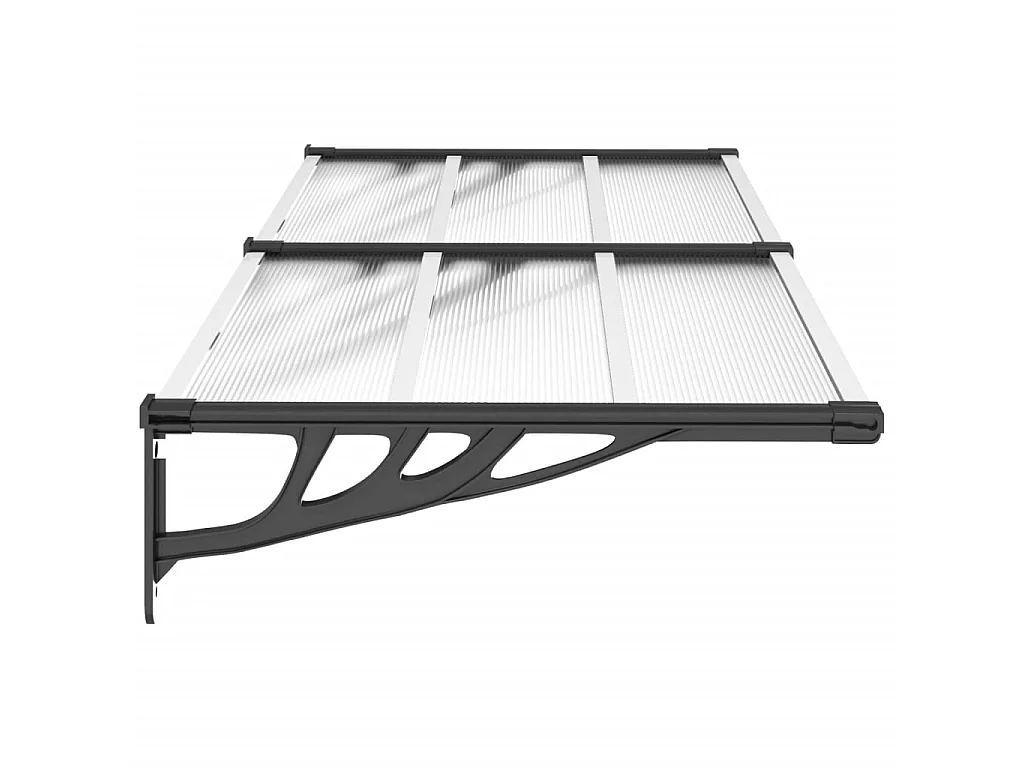 Auvent de porte Noir et transparent 199x90 Polycarbonate