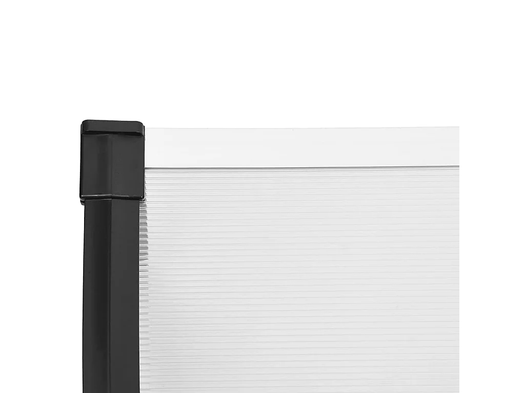Auvent de porte Noir et transparent 199x90 Polycarbonate