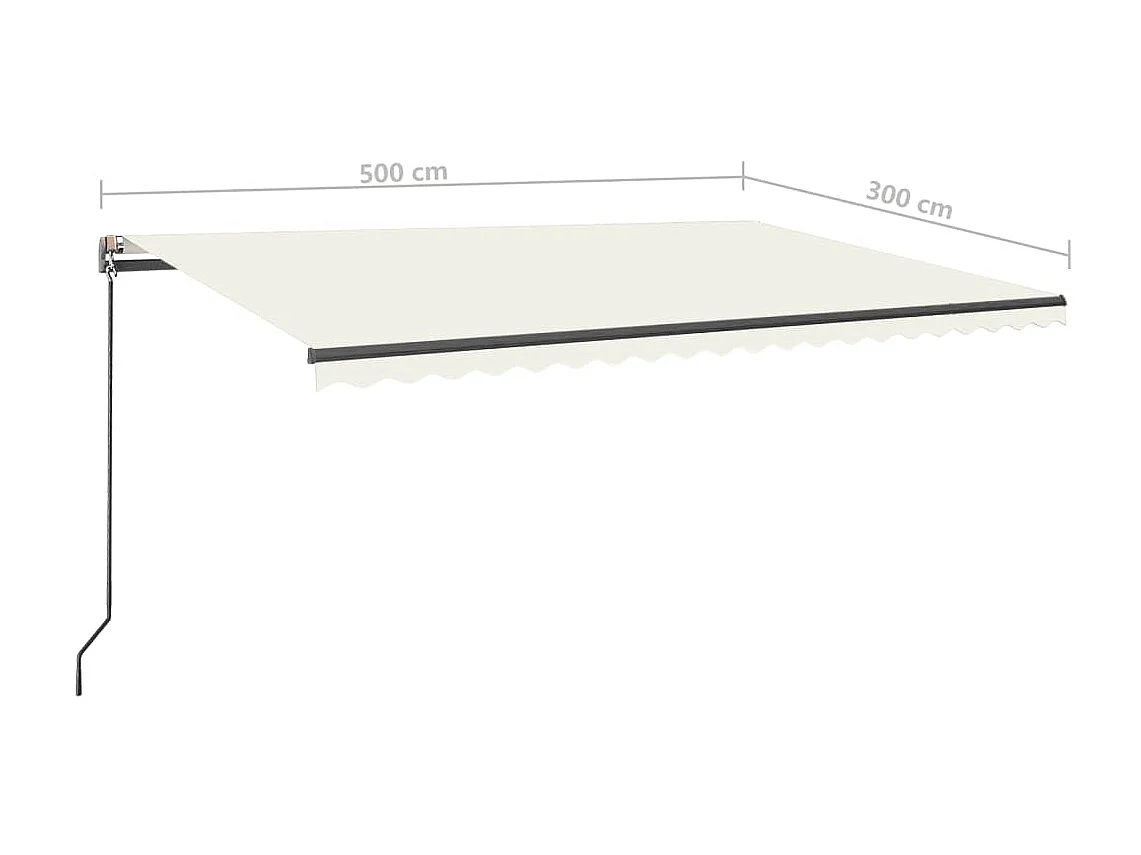 Toldo autônomo automático 500x350 Creme