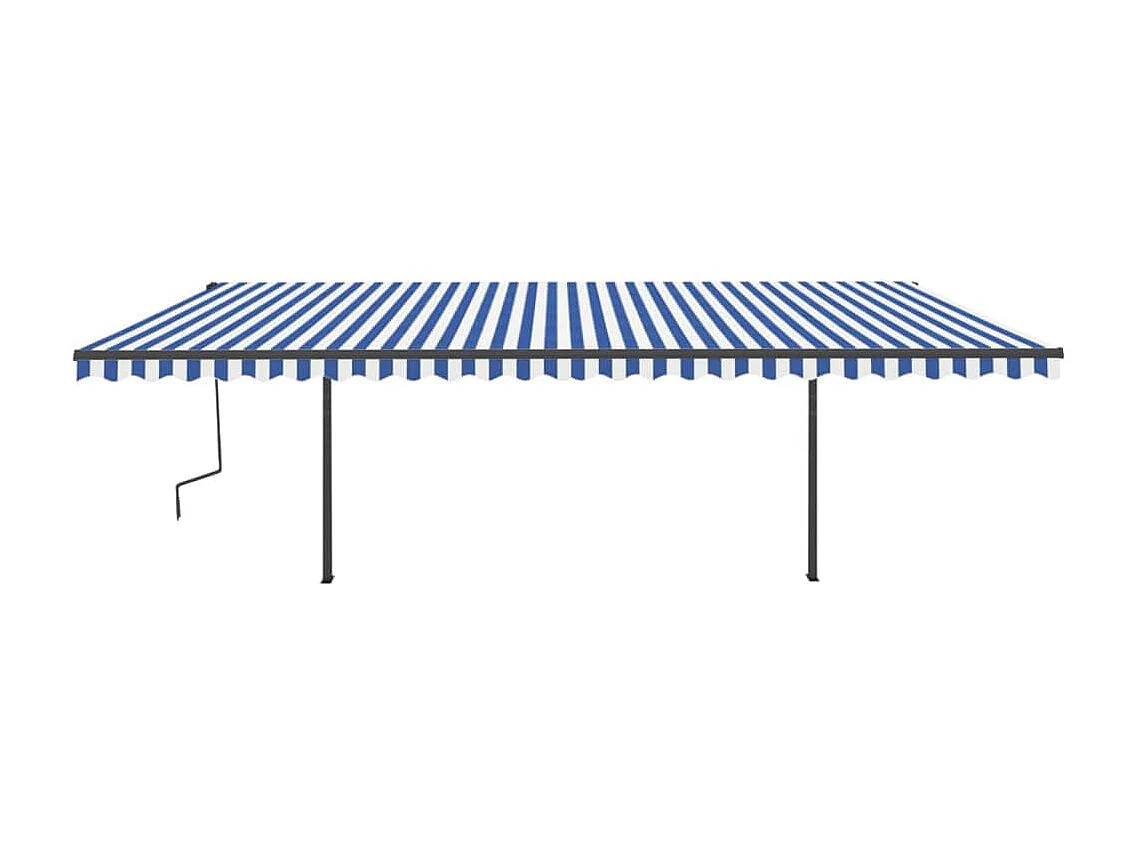 Auvent automatique capteur de vent/LED 6x3 Bleu et blanc