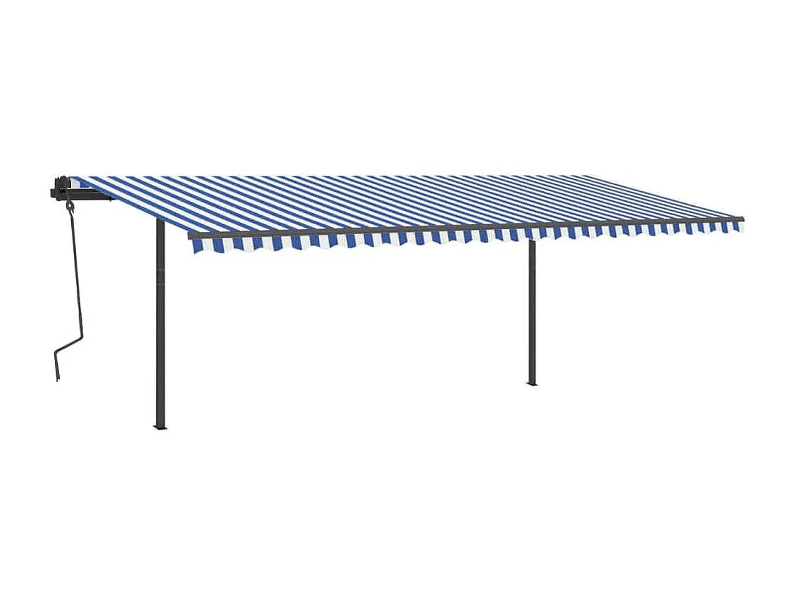 Auvent automatique capteur de vent/LED 6x3 Bleu et blanc