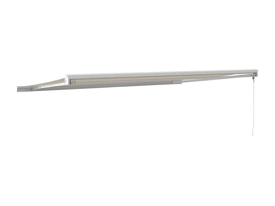 Auvent rétractable crème 5x3 tissu et aluminium