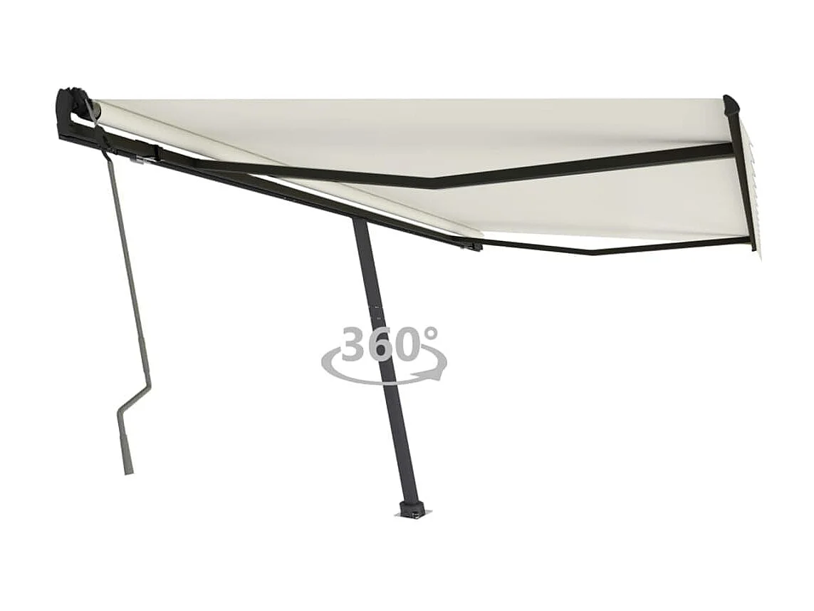 Toldo retráctil a pie 400x350 Crema