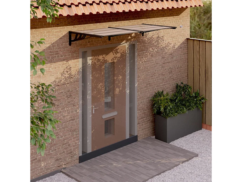 Auvent de porte Noir 199x90 Polycarbonate