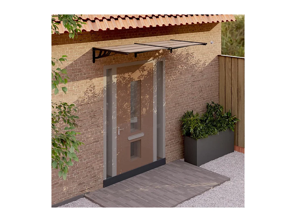 Auvent de porte Noir 199x90 Polycarbonate