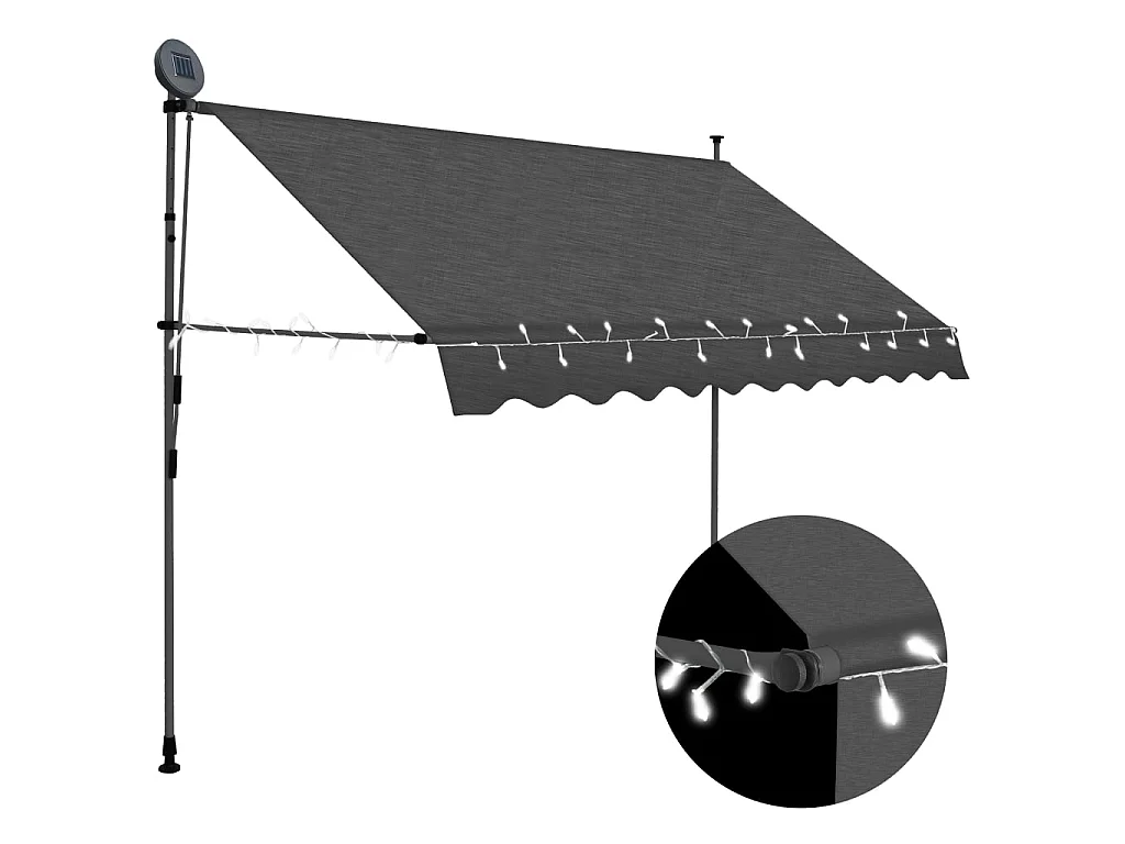 Auventanuel rétractable avec LED 250 Anthracite