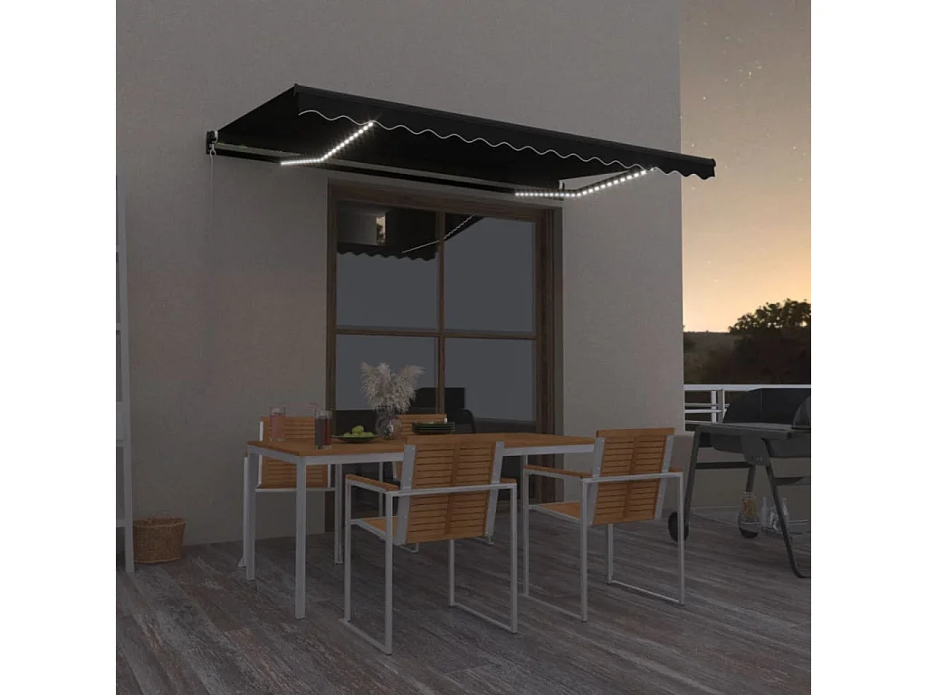 Auventanuel rétractable avec LED 400x350 Anthracite