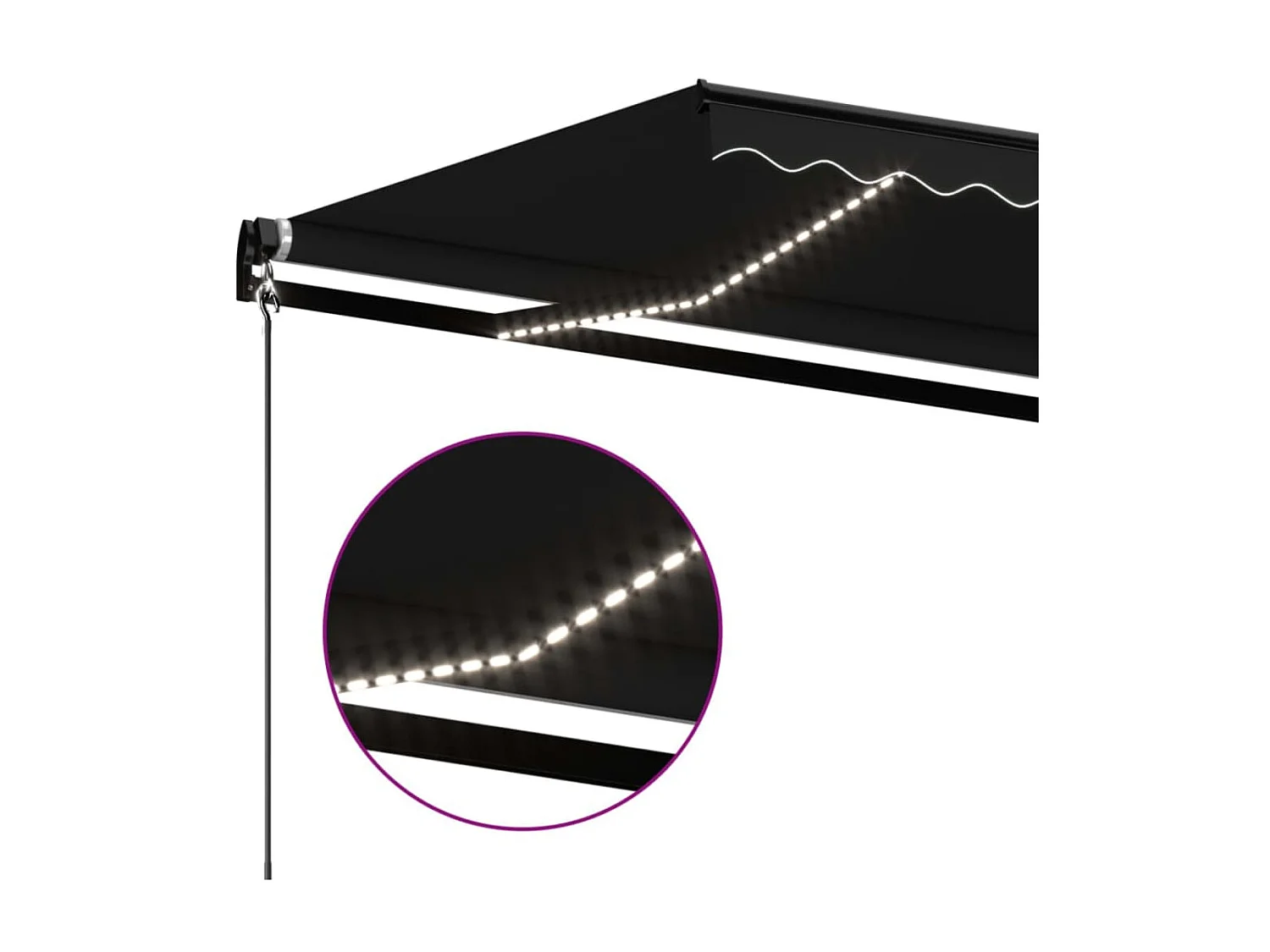 Auventanuel rétractable avec LED 400x350 Anthracite