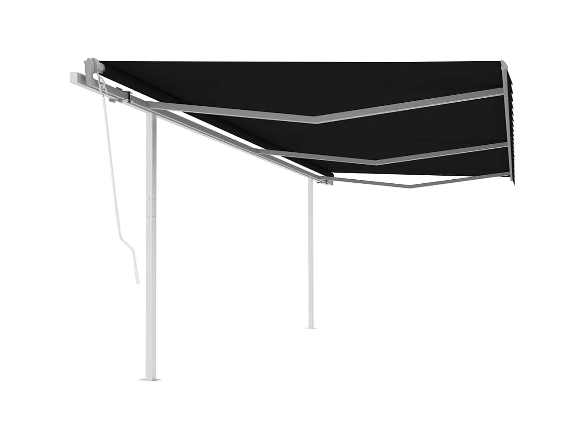 Auvent automatique rétractable avec poteaux 6x3 Anthracite
