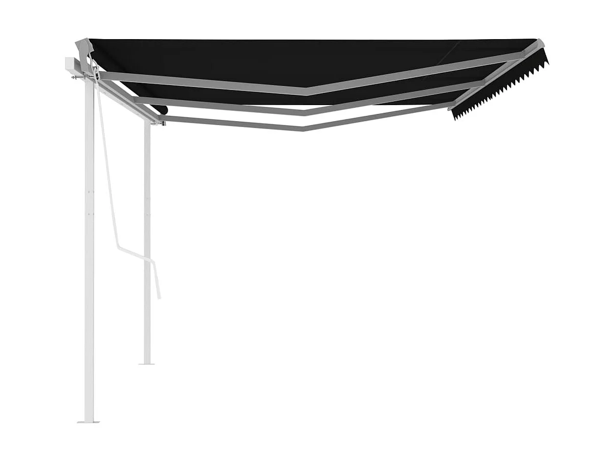 Auvent automatique rétractable avec poteaux 6x3 Anthracite
