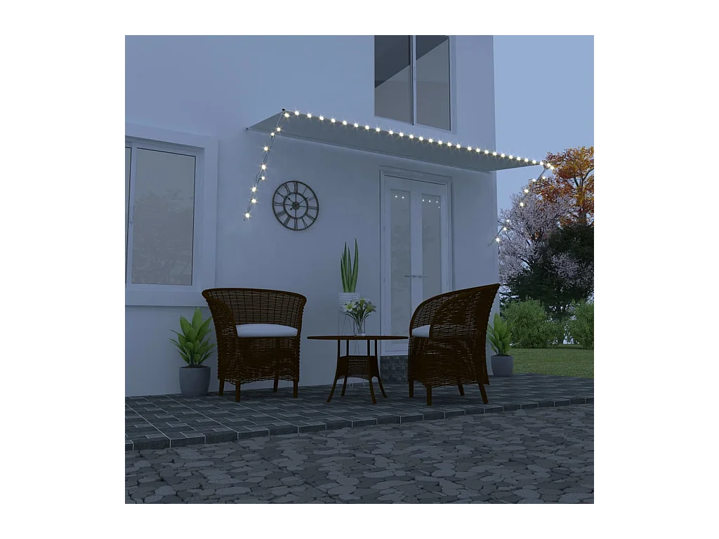 Einziehbare Markise mit LED 400x150 Creme