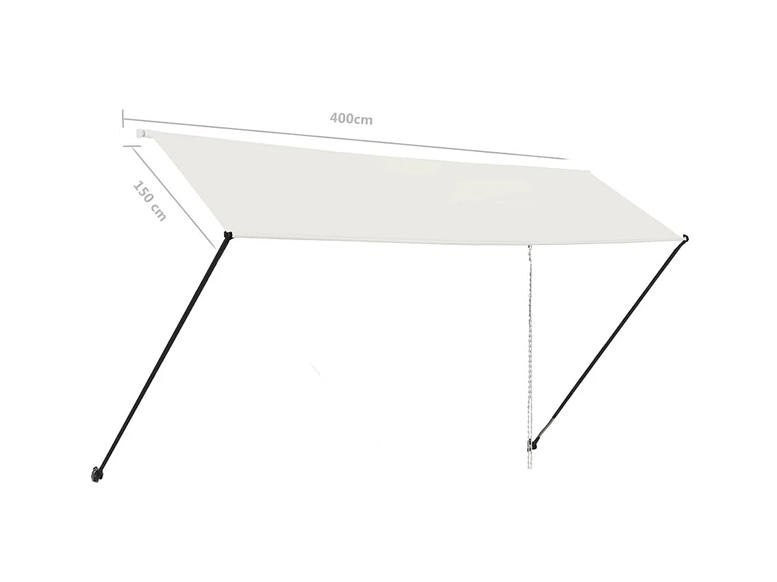 Einziehbare Markise mit LED 400x150 Creme