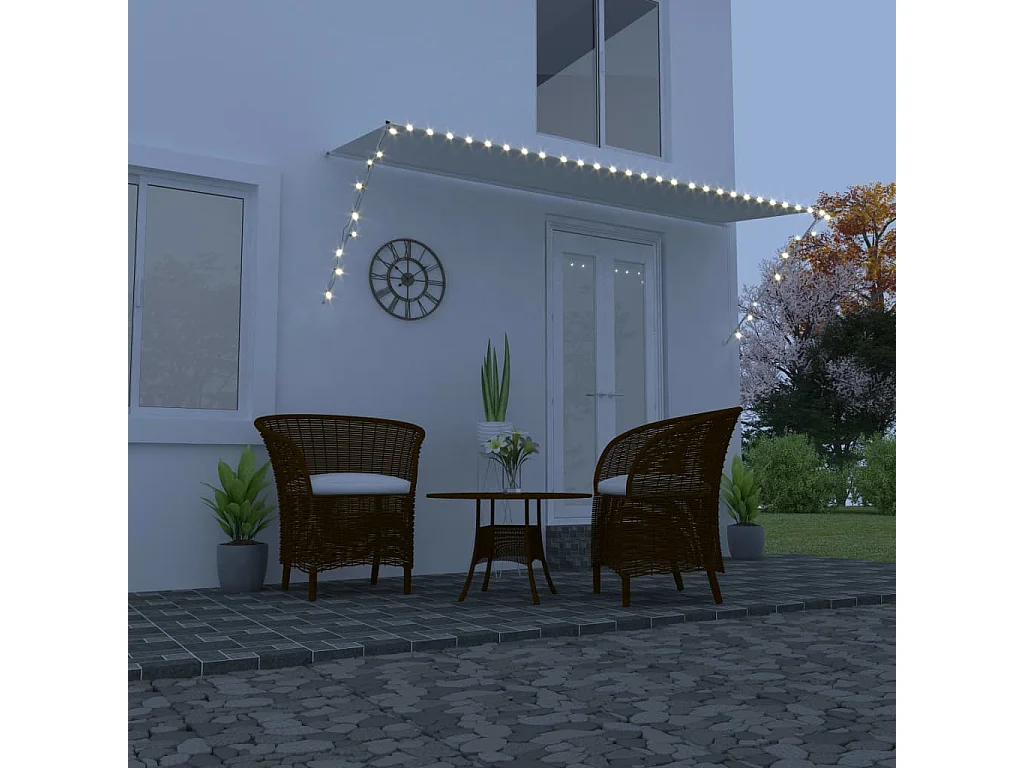 Einziehbare Markise mit LED 400x150 Creme