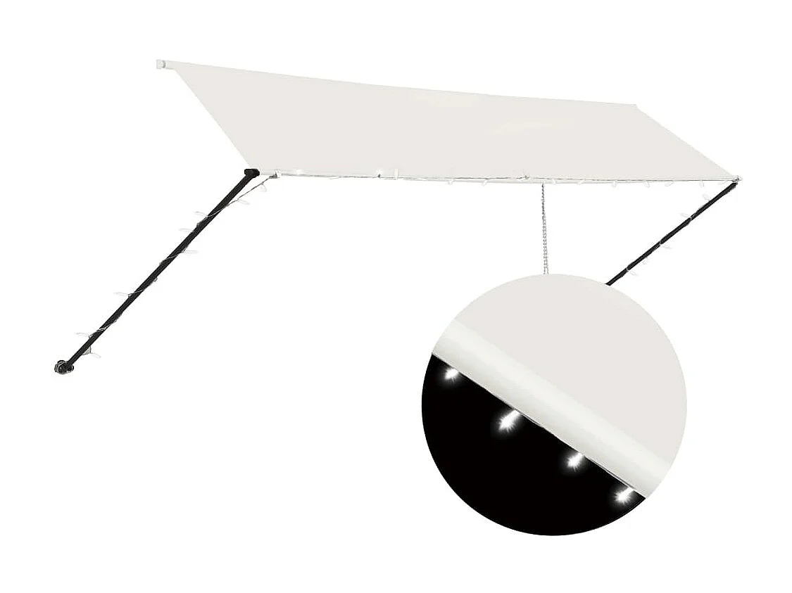 Einziehbare Markise mit LED 400x150 Creme