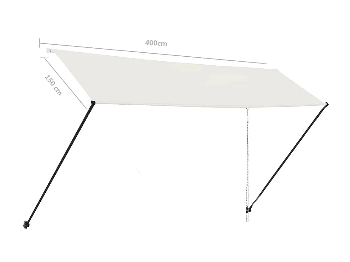 Einziehbare Markise mit LED 400x150 Creme