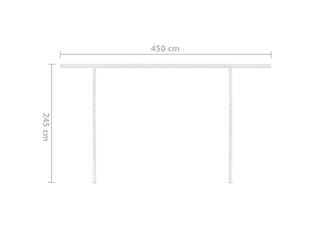 Toldo retráctil automático con postes 4x3m Amarillo y blanco