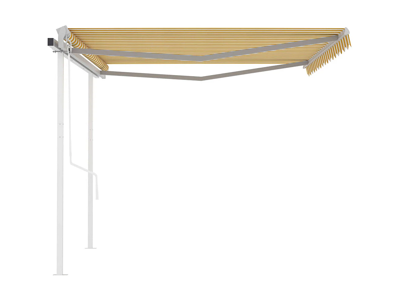 Auvent rétractable automatique avec poteaux 4x3m Jaune et blanc
