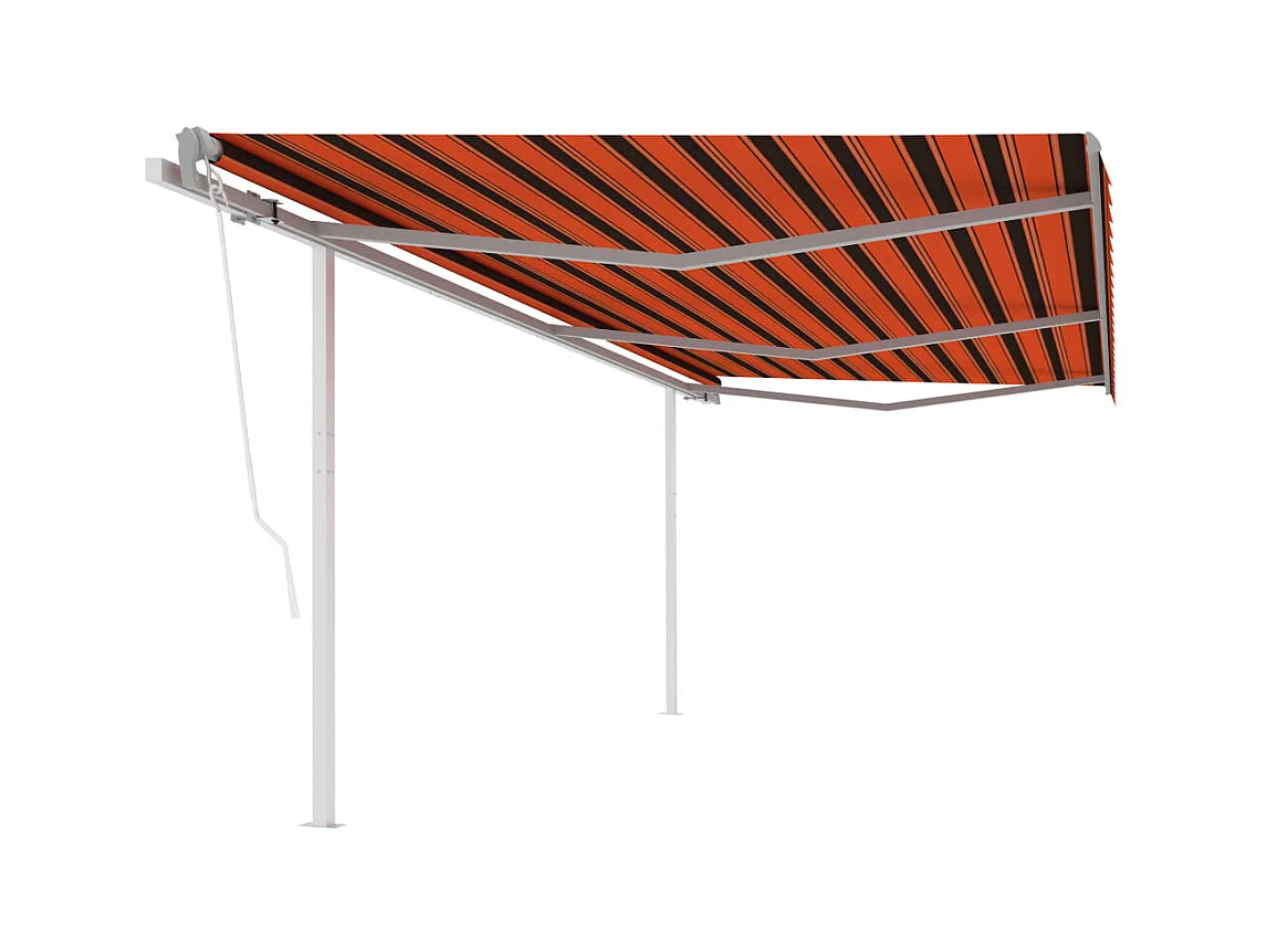 Toldo automatico retractil y postes 6x3m Naranja etarron