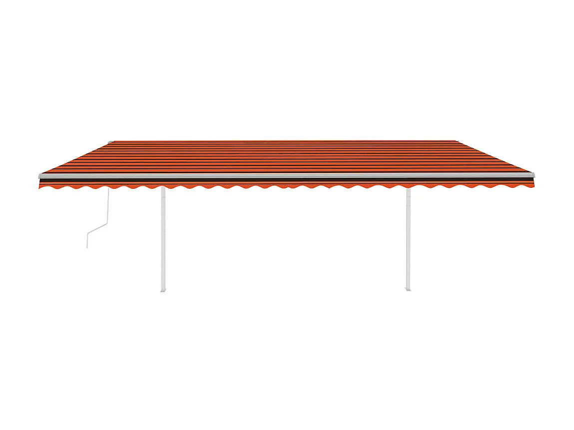 Auvent automatique rétractable et poteaux 6x3m Orange etarron