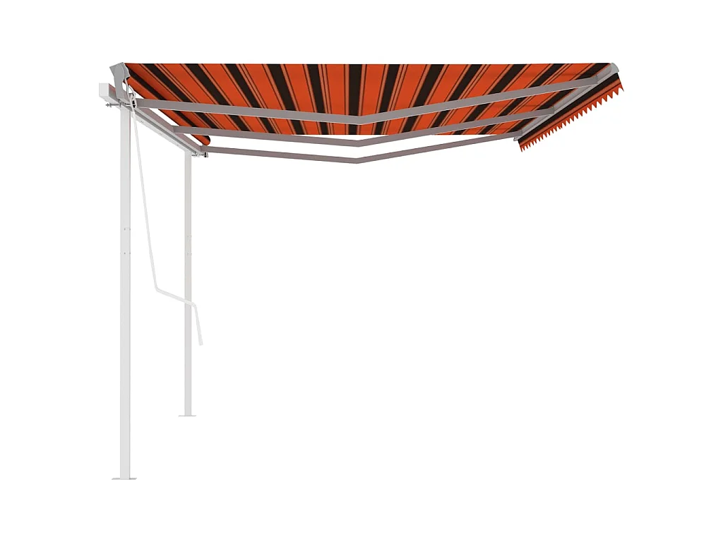 Auvent automatique rétractable et poteaux 6x3m Orange etarron
