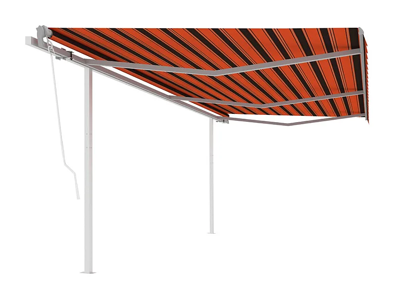 Auvent automatique rétractable et poteaux 6x3m Orange etarron