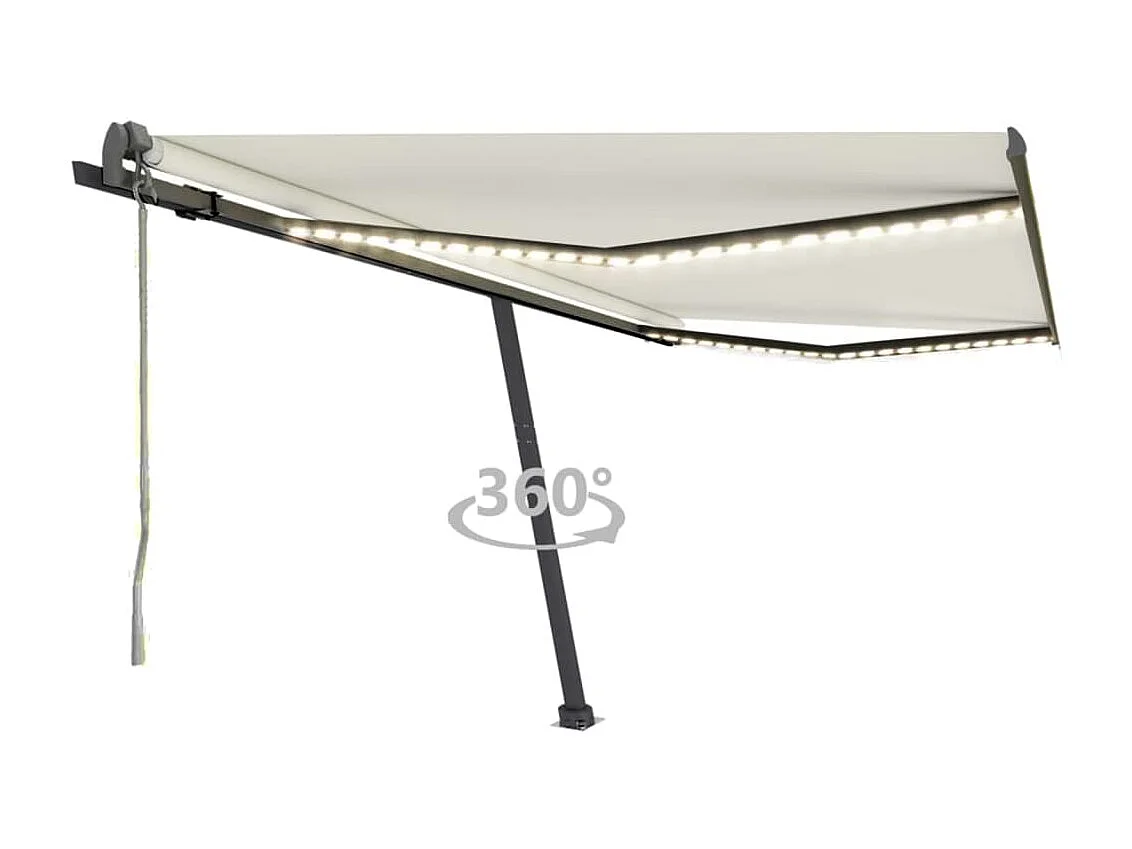 Tenda automatica con sensore vento e LED 450x300 Crema