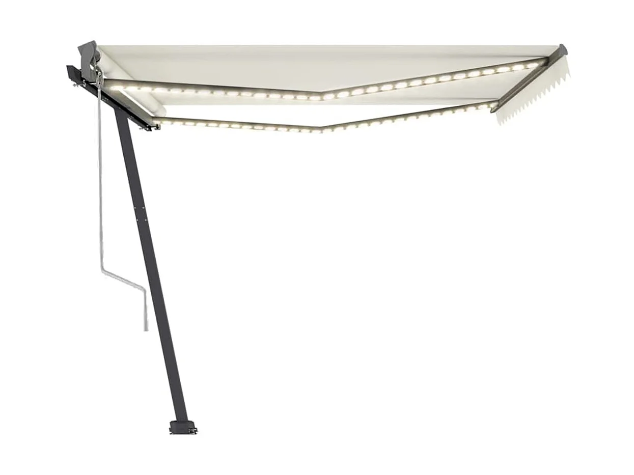 Tenda automatica con sensore vento e LED 450x300 Crema