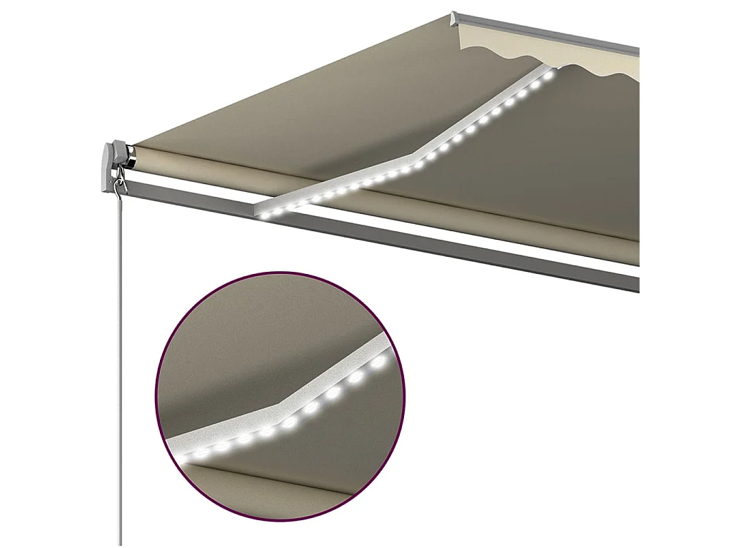 Tenda automatica con sensore vento e LED 450x300 Crema