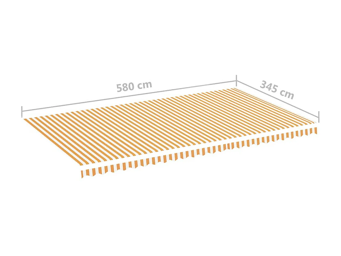 Ersatzstoff für Markise Gelb und Weiß 6x3,5