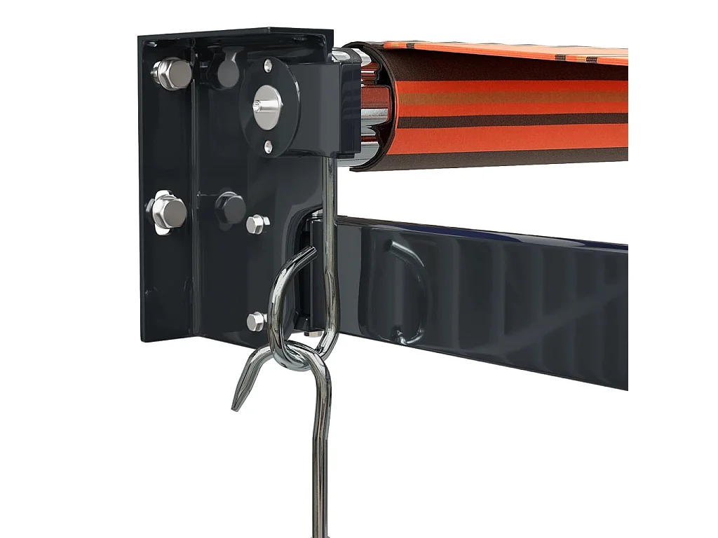 Tenda retrattile arancione etarron 3x2,5 in tessuto e alluminio