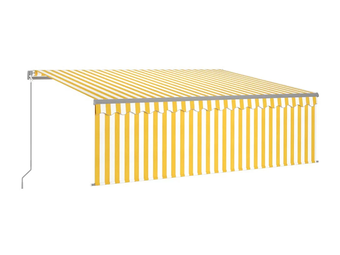 Auventanuel rétractable avec store 4x3 Jaune et blanc