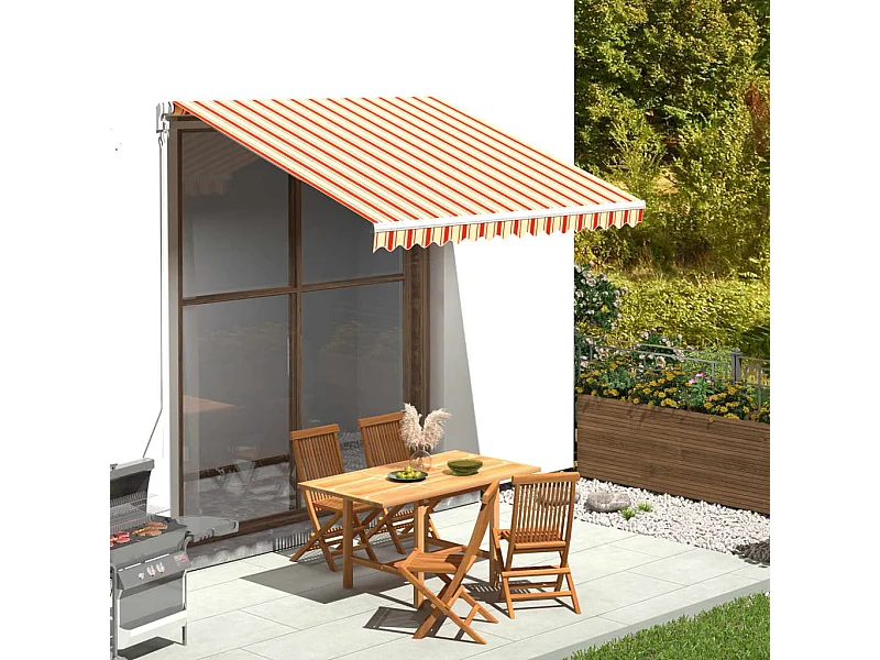 Tissu de remplacement pour auvent Jaune et orange 3x2,5