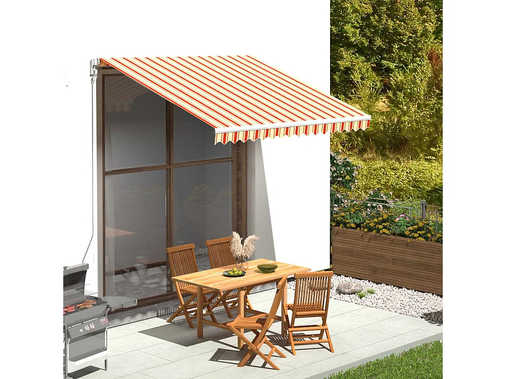 Tissu de remplacement pour auvent Jaune et orange 3x2,5