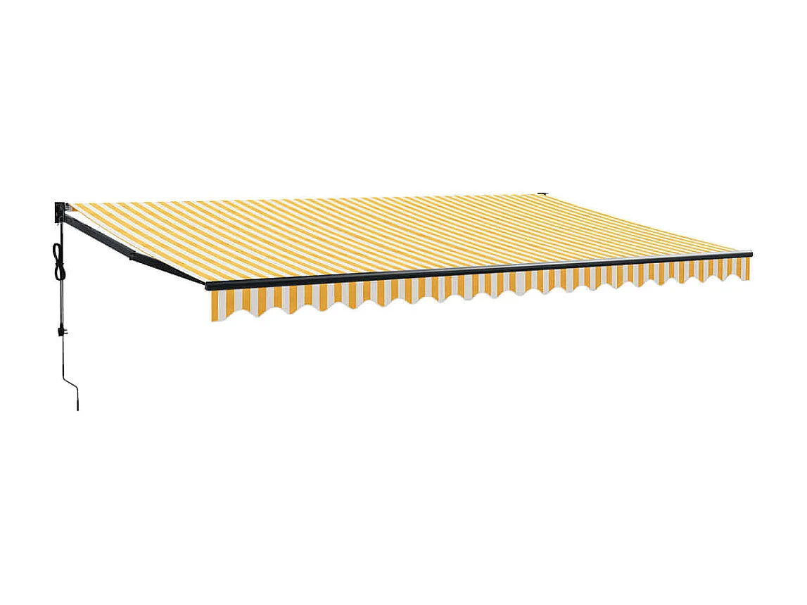 Auvent rétractable automatique jaune et blanc 5x3