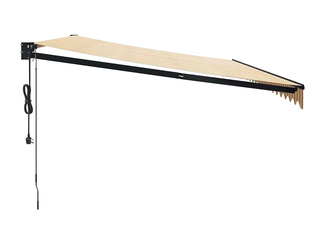 Auvent rétractable automatique jaune et blanc 5x3