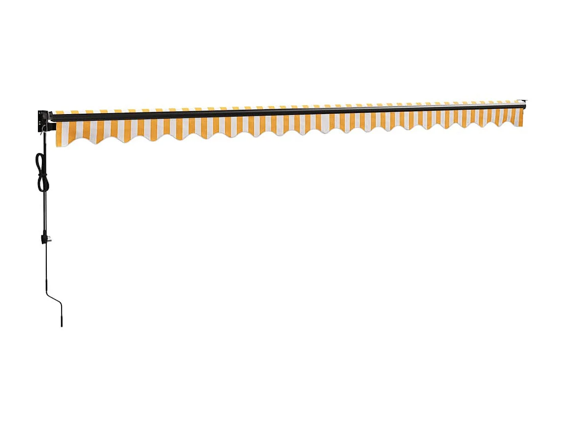 Auvent rétractable automatique jaune et blanc 5x3