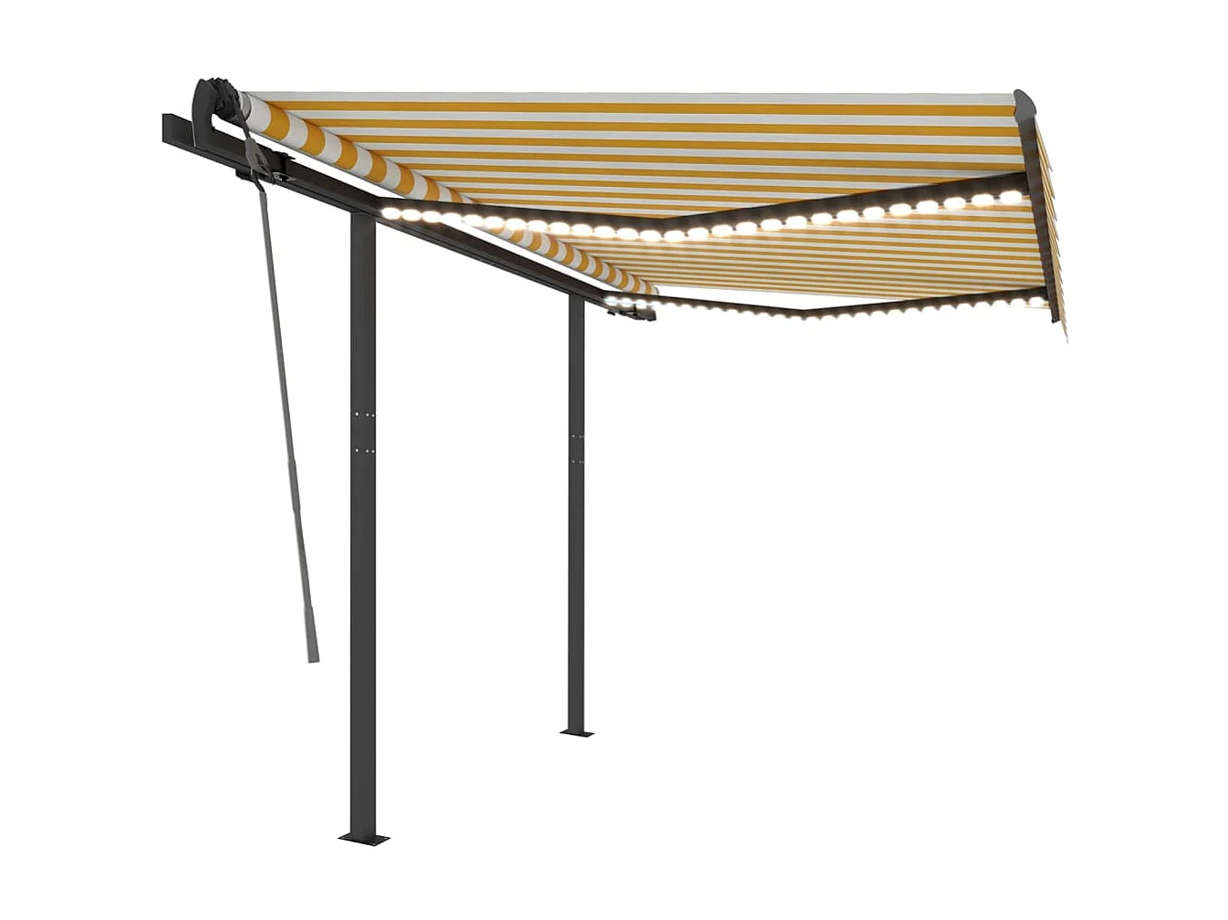 Toldo retrátil com LED 3,5x2,5 amarelo e branco