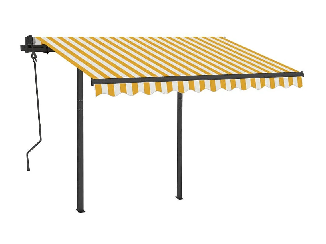 Toldo retrátil com LED 3,5x2,5 amarelo e branco