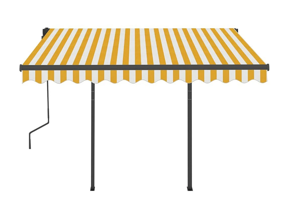 Toldo retrátil com LED 3,5x2,5 amarelo e branco